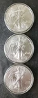 Lot of Three 2014 $1 American Silver Eagle Dollars in Capsules