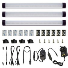 Under Cabinet LED Light 28cm Dimmable 12V Warm White Wired Ultra Thin – 3 Pack