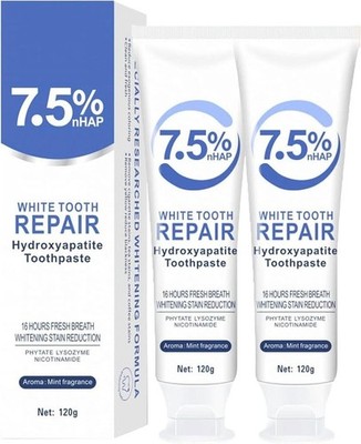 Croent 7.5% Hydroxyapatite Toothpastes White Tooth Repair (2 Pack ) **NEW**