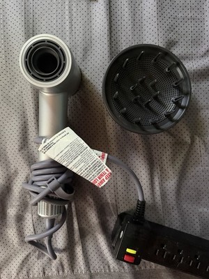 Dyson Standard Electric Hair Dryer w/ Diffuser Attachment, Silver/Gray