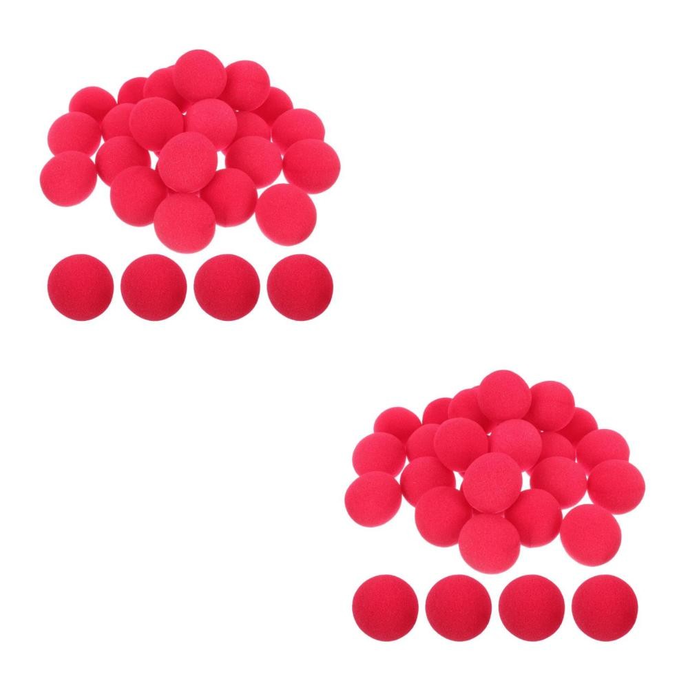 Set of 2 Clown Nose Sponge Ball Child Cosplay Prop Decor Carnival Supply