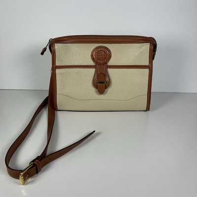 Pebble Oggi Domani Bag crossbody Cream Tan Trim Adjustable Strap Classic Vintag