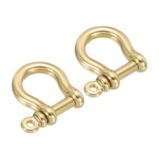 D-Ring Shackle, 2pcs 8mm Inner Width Brass Pin Shackle U Type Key Fob Hook