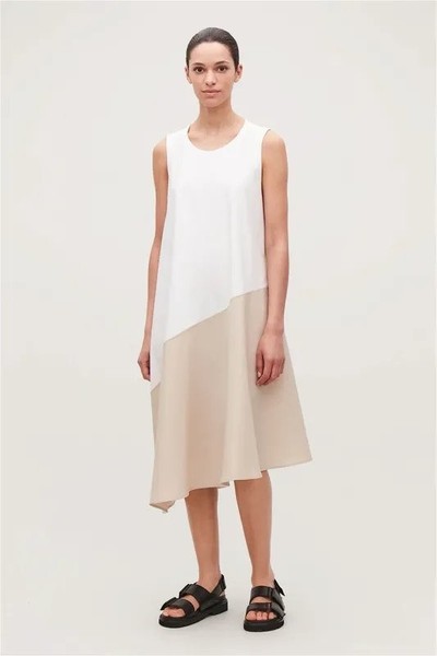 Women COS Dress White Cotton 36 #NFNY