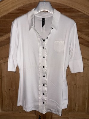 Marc Cain Polo Shirt In Weiß Gr. 42 N5 NEU@@