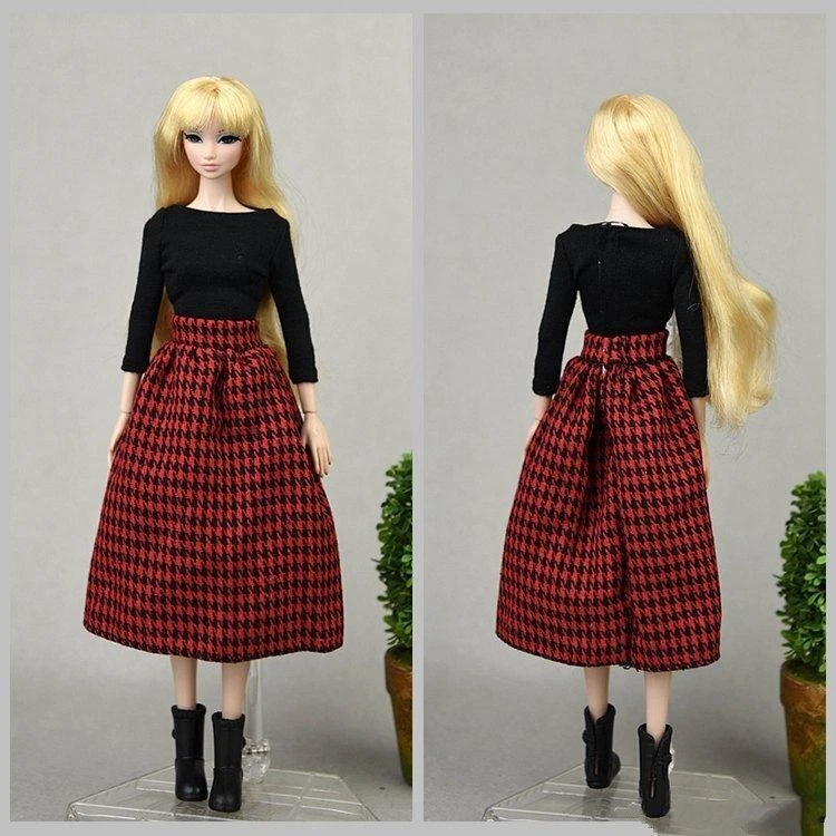 VETEMENTS 1 6 vestiti bambola stile pied de poule giocattolo 11 5" vestito bambola giacca cappotto gonna