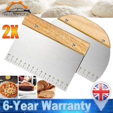 Dough Cutter Dough Scraper w/Wooden Handle Stainless Steel Blade Pastry Scraper