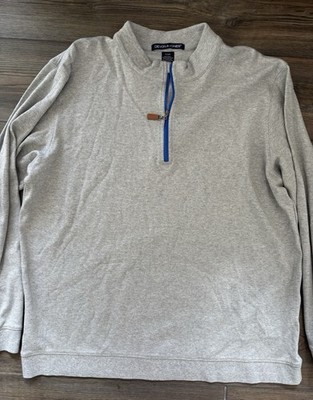 Devon & Jones Men s Long Sleeve 1/4 Zip Golf Pullover Grey Size XL