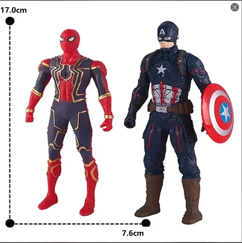 Figuras de acción de 17 cm para niños Marvel Anime Spiderman Hulk Capitán Foto 2 de 4