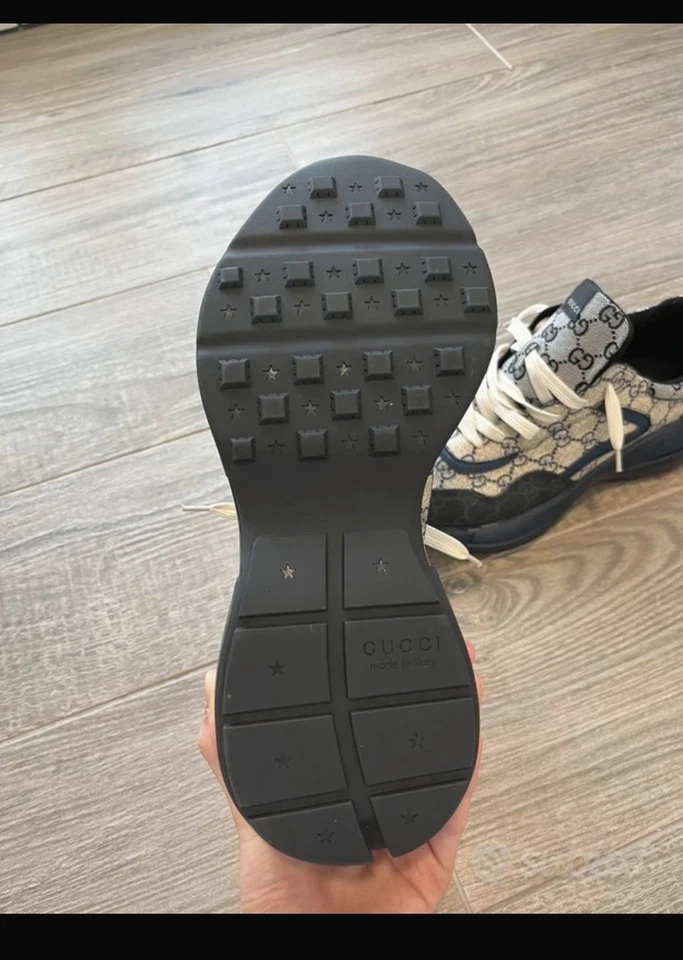 Gucci Sneaker Rython Cloth Navy, Größe 44 - Bild 4 von 4