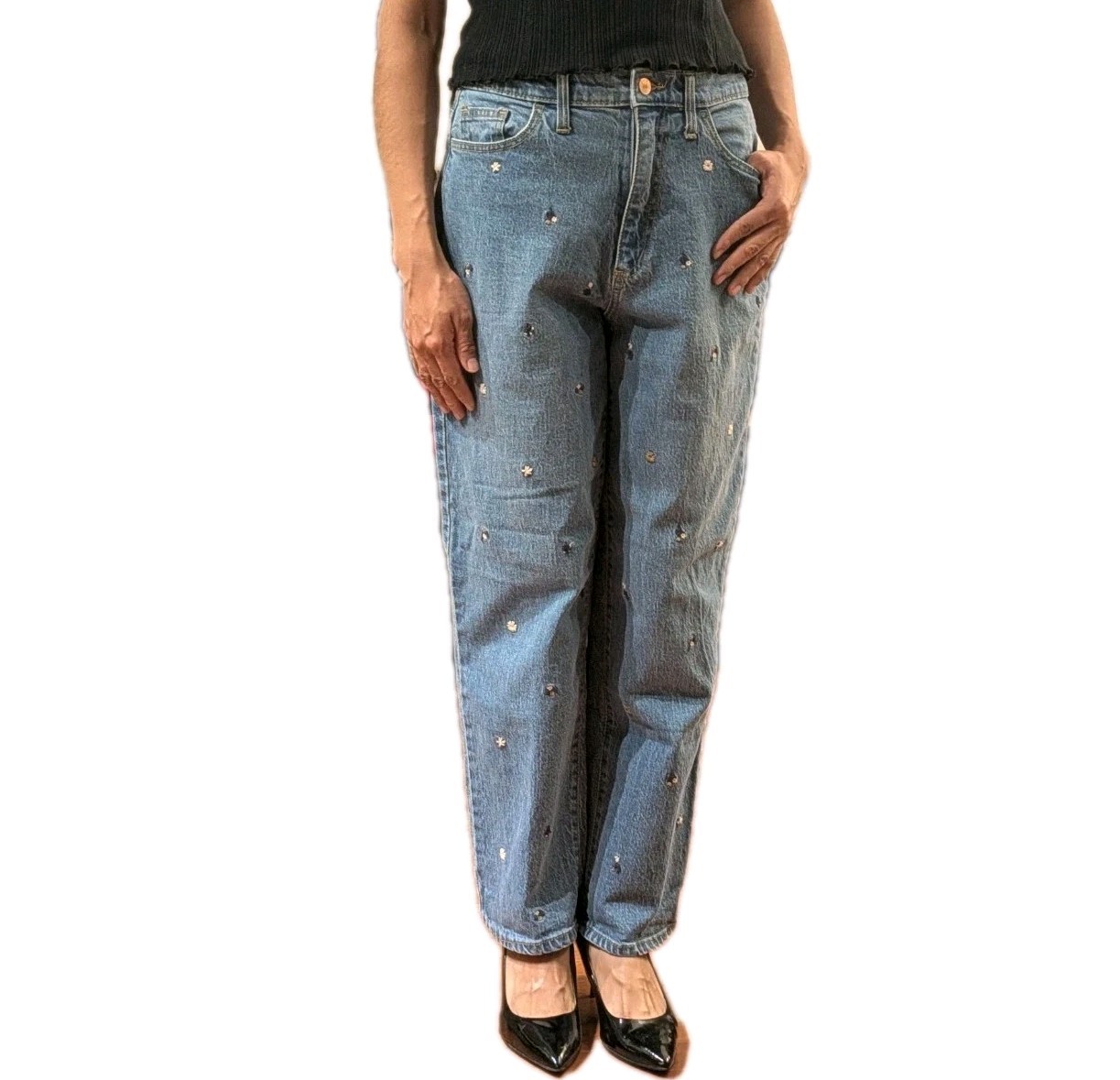 Universal Thread Vintage Straight Embroidered Jea… - image 1