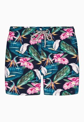 Bondi Joe Herren Grün Badeshorts Roscoe Tropischer Look Ohne Netzfutter Strands