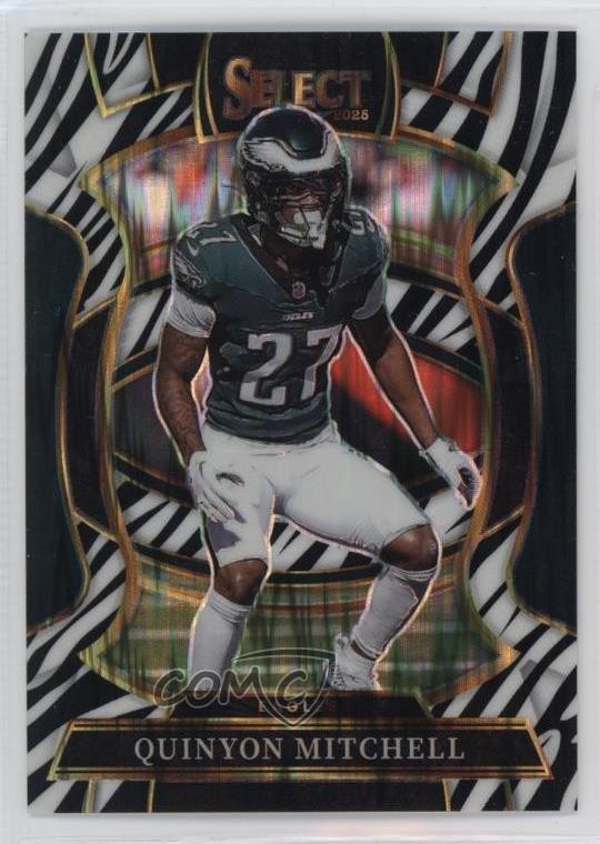 2025 Panini Select Concourse Zebra Prizm Quinyon Mitchell #92 1d40