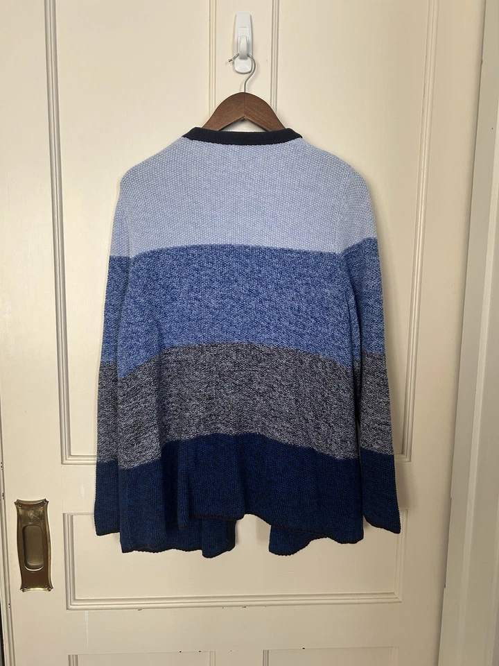 Talbots Color Block Open Cardigan Womens Size 1X Blue Comfort Classic Career - Image 2 of 4