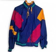 Vintage Rock Creek Casual Colorblock Windbreaker Full Zip Jacket Nylon 90s Small