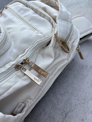 Jujube Linen Chromatic“Be Right Back” Sweet Scarlet Diaper Travel Backpack Beige - Picture 6 of 12