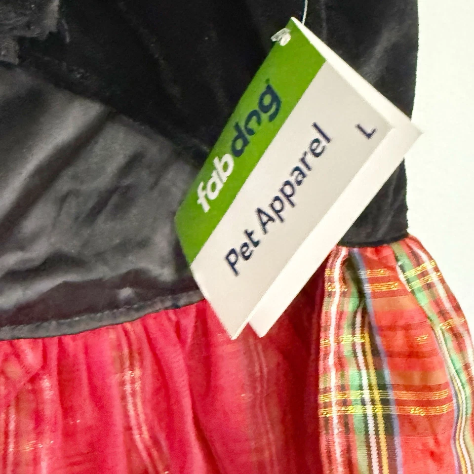 Новый FAB собаки черный красный клетку собаки платье череп и скрещенные кости запонки размер L см. диаграмму - Изображение 3 из 4
