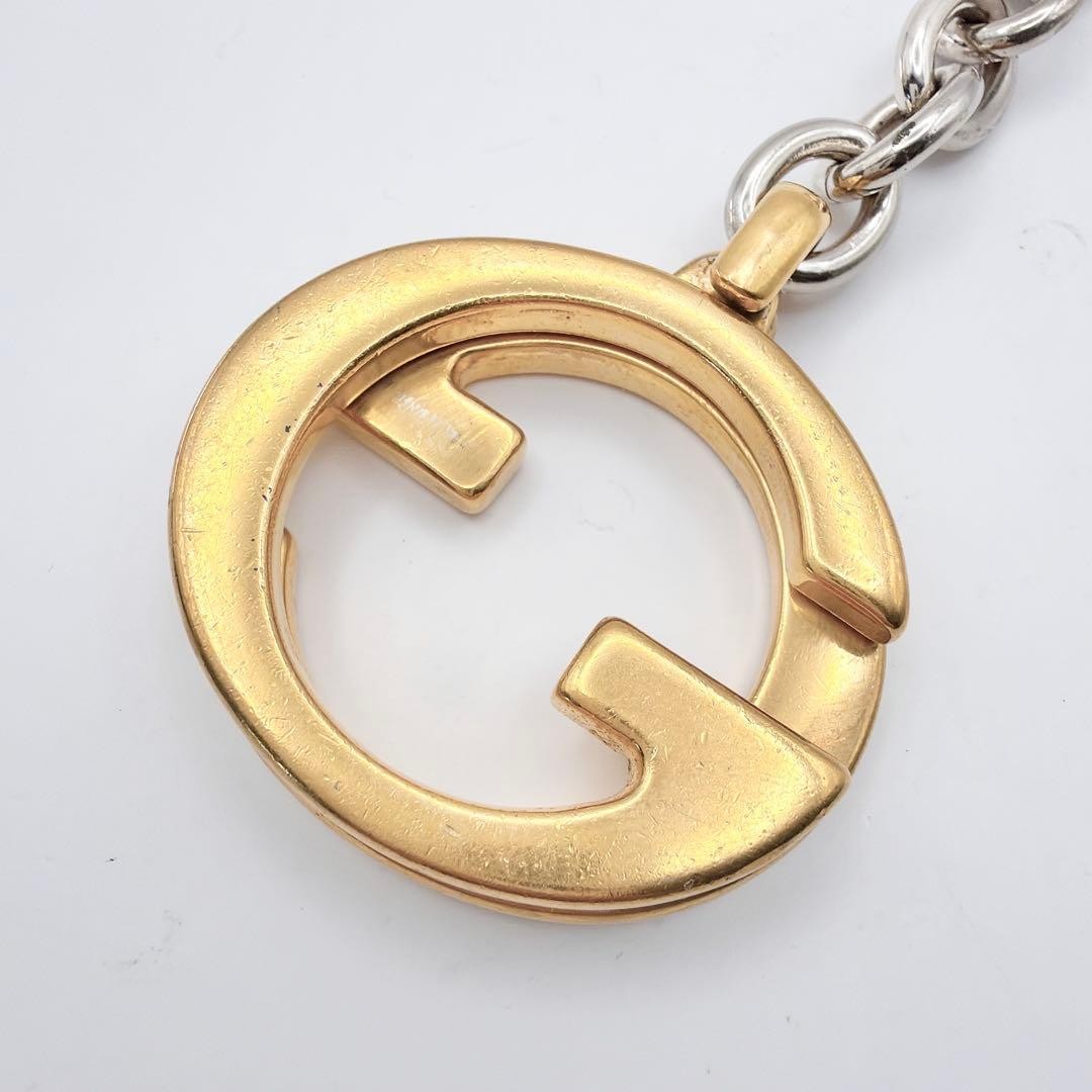 Gucci Interlocking Key Ring Gold Silver Metal 13c… - image 5