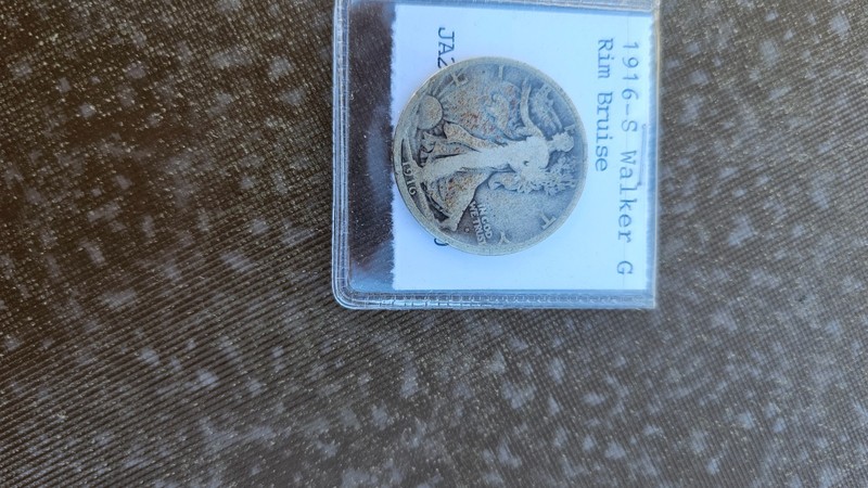 1916-S Walking Liberty Half Dollar 50C Better Date Silver Coin Good G Rim Bruise