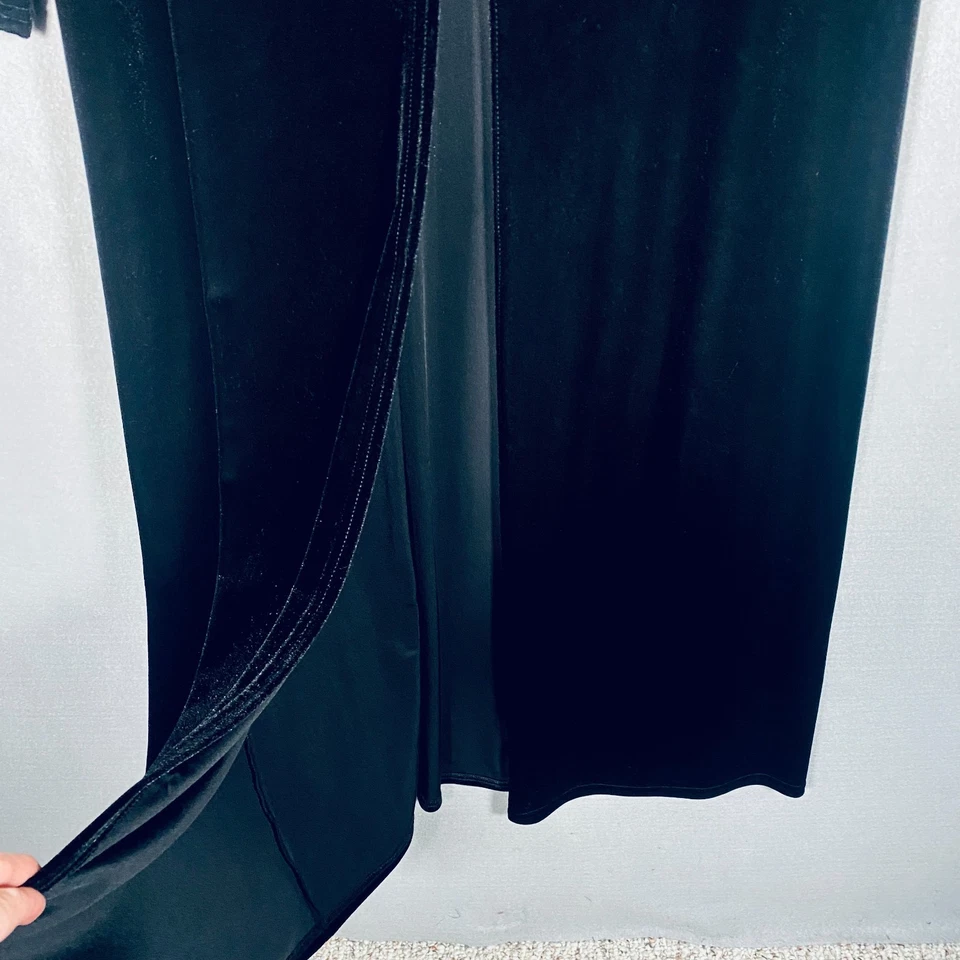 Kimono de terciopelo Scott McClintock vintage para mujer M negro plumero estrás gótico Foto 3 de 4