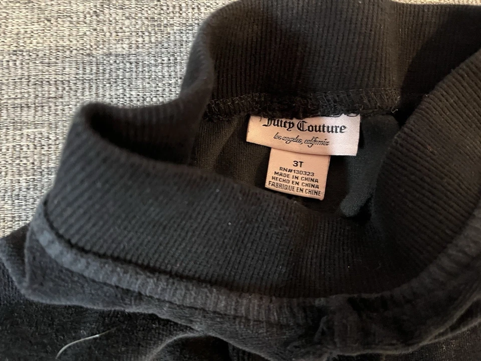 Juicy Couture Toddler Girls Black Hooded Track Jacket and Pants Size 3T - Image 4 of 4