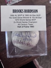 Brooks Robinson Autographed Rawlings Official MLB Baseball Hall of Fame 1983