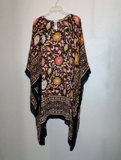 Free People Magic Dance Border Floral Boho Duster Kimono One Size