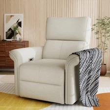 270° Power Swivel Rocker Recliner Chair Electric Reclining Sofa Small Spaces USB