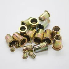 5-50 Pcs M3-M12 Metric Carbon Steel Rivet Nut Flat Head Threaded Insert Nutsert