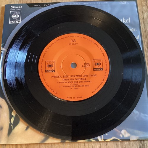 Simon & Garfunkel - Parsley Sage,... - 7" EP 1969 JAPON CBS SONE 70007 EX/EX - Imagen 5 de 5