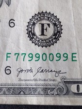 Quad Pair Doubles Fancy Serial Number 1 Dollar Bill Multiple Pairs F 77990099 E