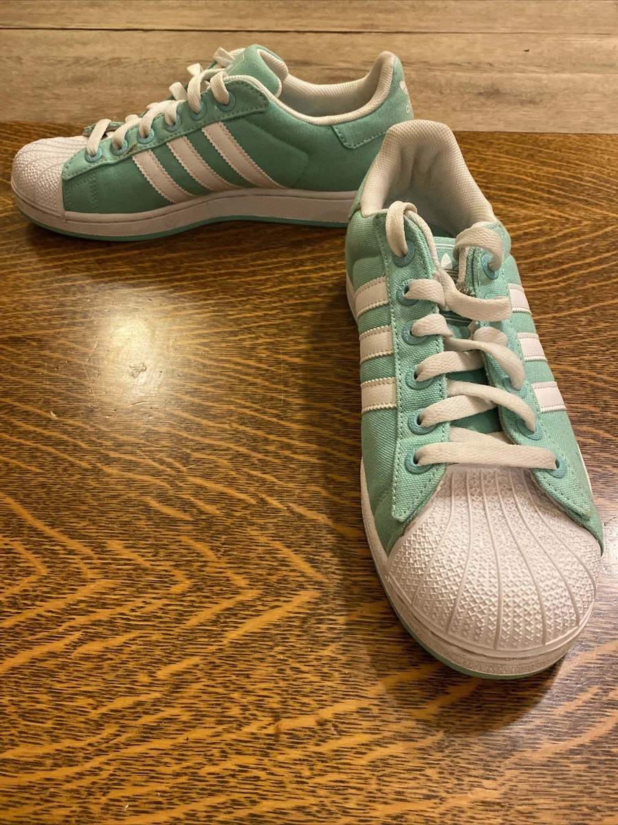 Adidas Grand Court Women s 9 Sneakers Shoes Mint Green White Cap Toe Athletic