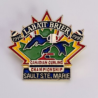 1990 Labatt Brier Curling Canadian Championship Sault St. Marie Pin - Lapel, Hat