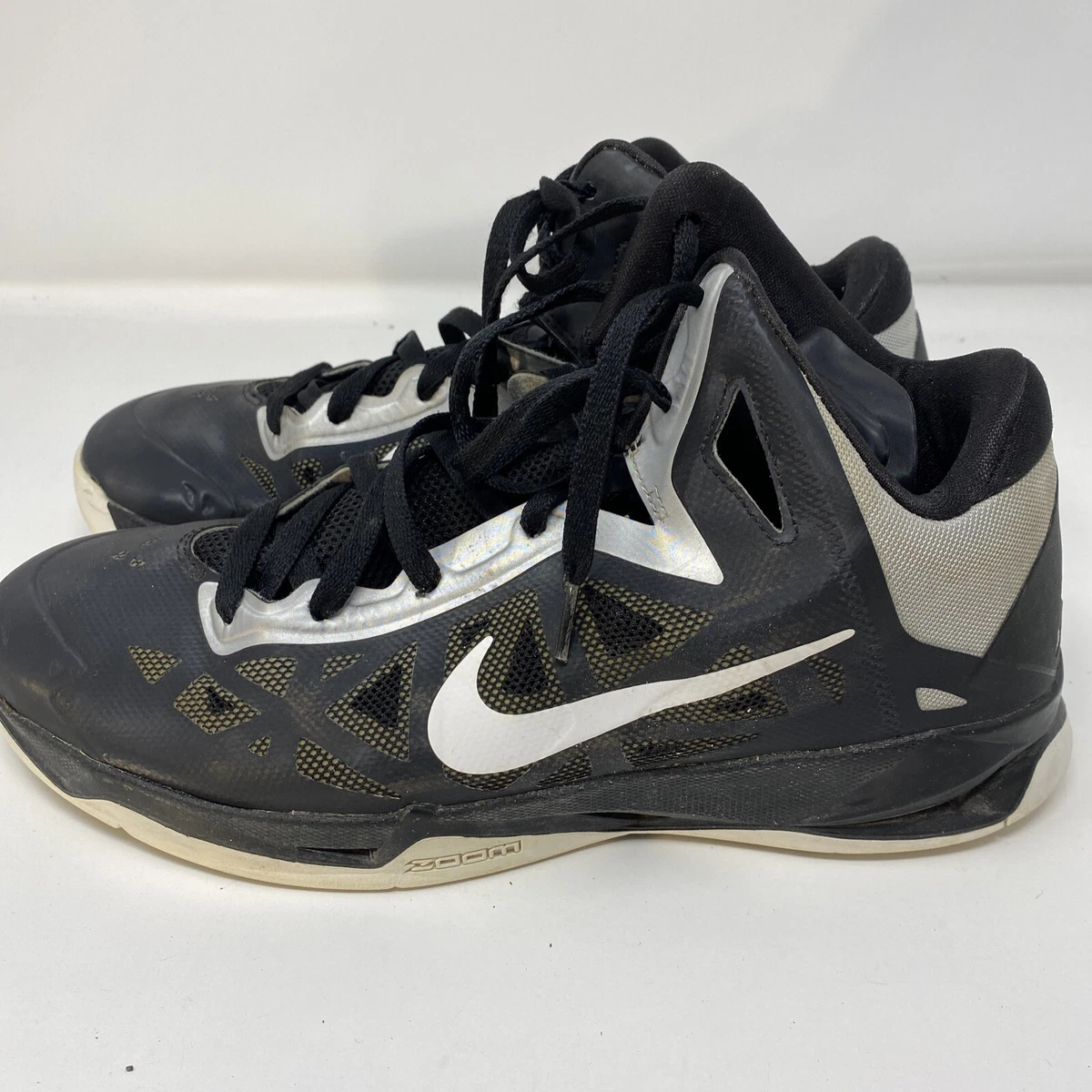 Nike Mens Zoom Hyperchaos 535272 001 Black Basketball Shoes Lace Up Size 11.5