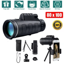 1PC 80x100 Zoom Day/Low Night Vision HD Monocular Starscope Monocular Telescope