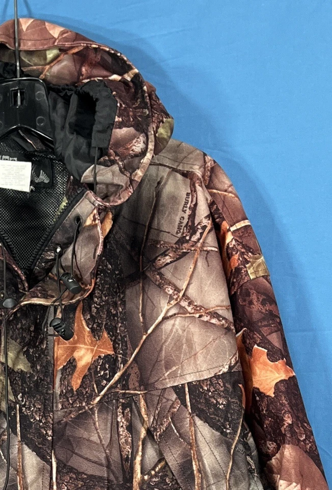 WFS ELEMENT GEAR Burly Camouflage MESH LINED Full-Zip HOODED Hunting JACKET Sz L - Image 3 of 4
