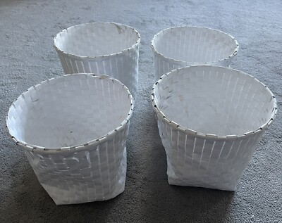 JVL GEWEBTE ALTPAPIERBEHÄLTER - WEISS - x4 - 23 cm (H) x 25 cm (B) - GUTER ZUSTAND