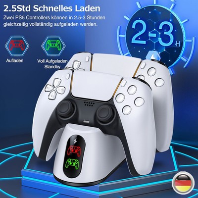 PS5 Controller Ladestation, PS5 Zubehör Sets Ladestation für Dualsense Wireless