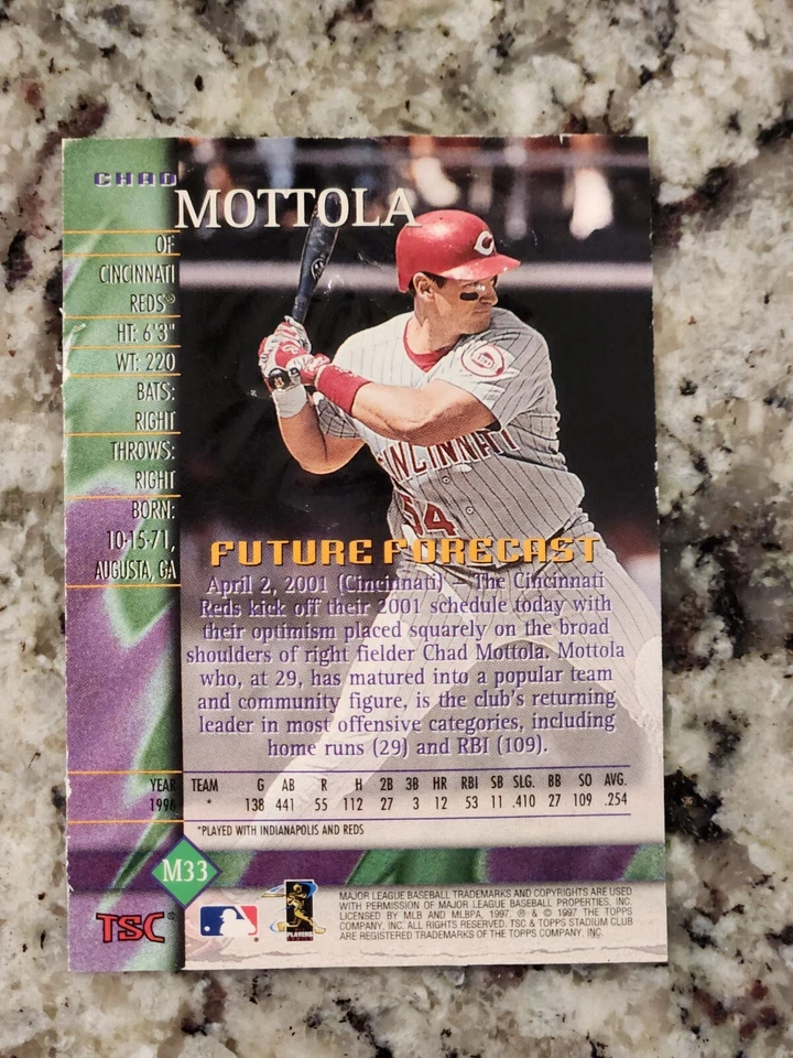 1997 Topps Stadium Club Millennium Chad Mottola #M33 - Image 2 of 2