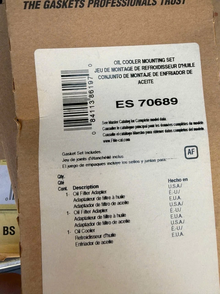 Juego de juntas de enfriador de aceite ES 70689 Felpro para camioneta E350 F250 camión F350 E250 Foto 2 de 2
