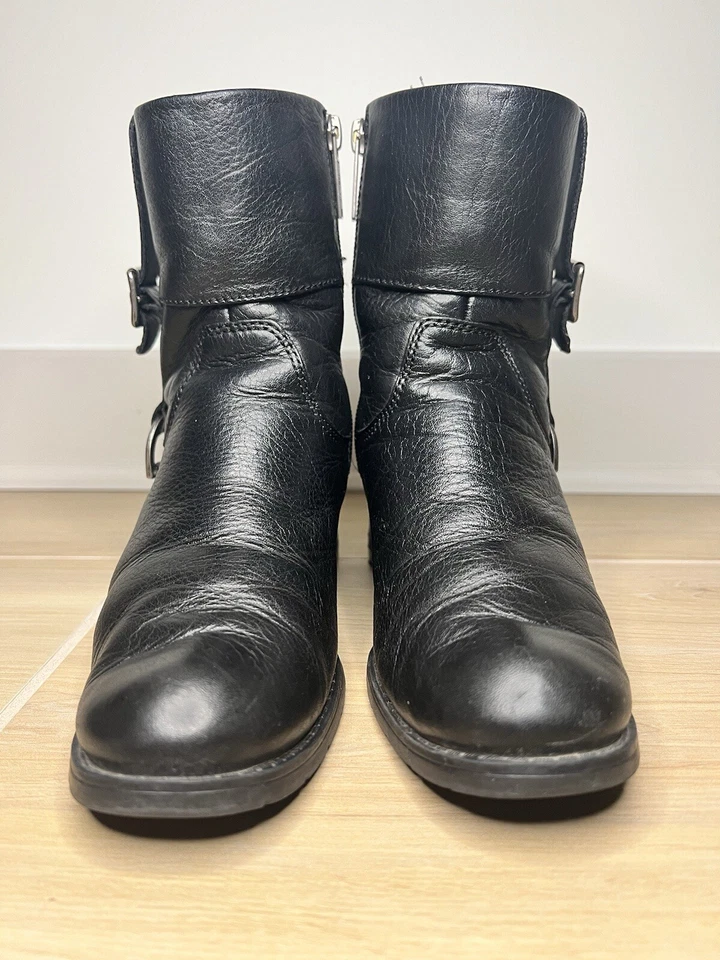 Мотоциклетные ботинки Harley Davidson на молнии черные кожаные женские 6 84068 - Изображение 2 из 4