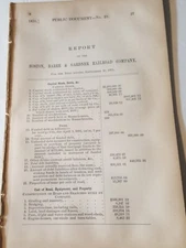 1875 train report BOSTON BARRE & GARDNER RAILROAD Winchendon Worcester Massachus