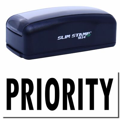 Large Pre-Inked Priority Stamp Size 1-13/16'' Tall x 2-1/2'' Wide