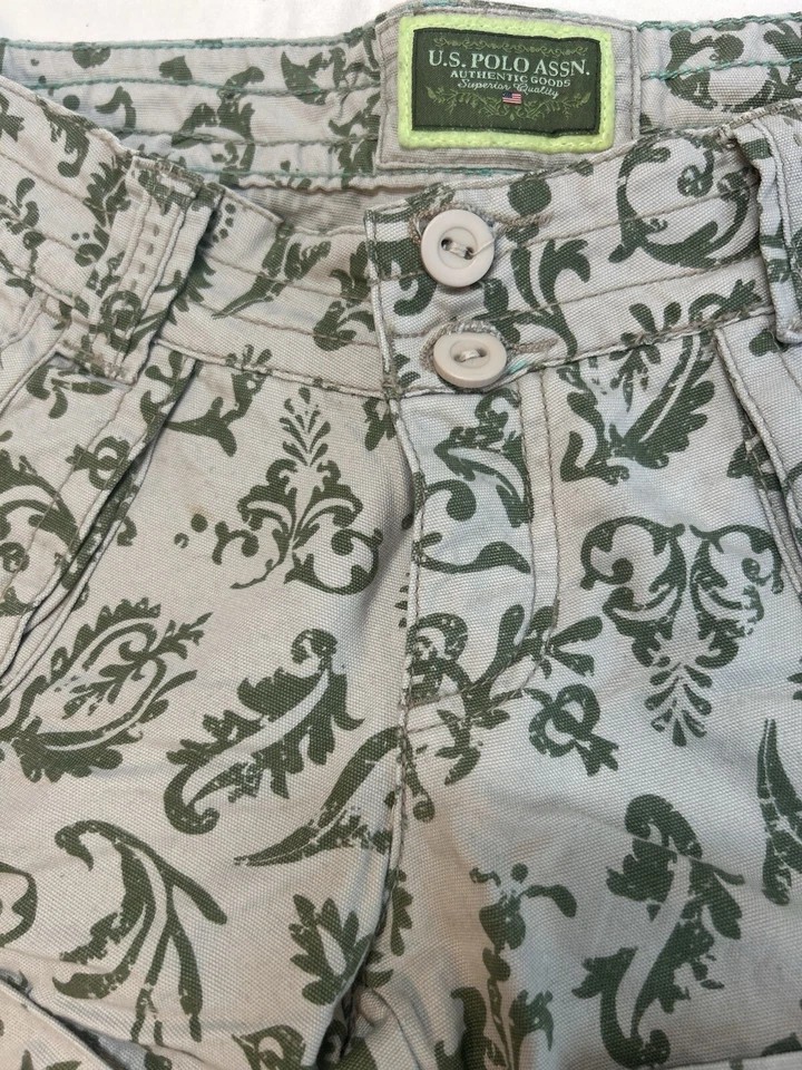 US Polo Assn. Mujer Verde Puños Pantalones Cortos Talla 5/6 Mujer Pequeño/Juvenil Foto 4 de 4