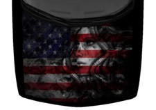 Realistic American Flag Medusa Snakes Truck Hood Wrap Vinyl Car Graphic Decal
