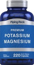 Potassium Magnesium Supplement  220 Capsules  Non-GMO  by Piping Rock