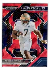  Audric Estime 2024 Panini Draft Picks Football #NR-AEE New Recruits Red Ice RC