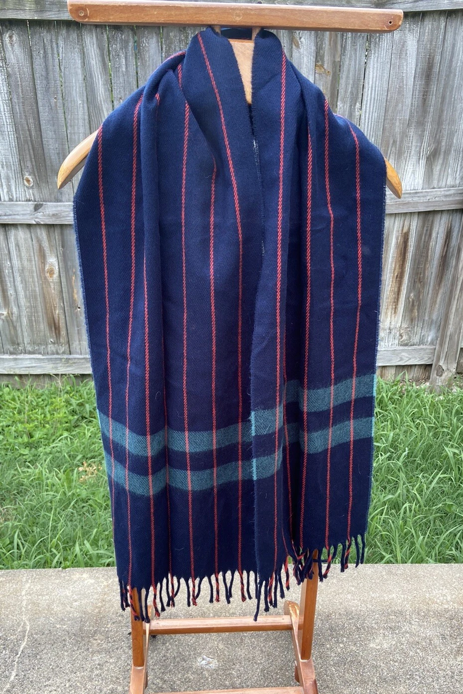 CHRISTIAN DIOR cashluxe plaid frange écharpe