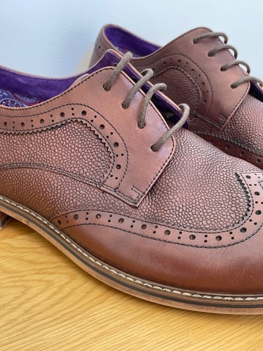 Paolo Vandini Mens Leather Brogue Smart Shoes Tan Brown 9 UK 43 EU - Picture 18 of 19