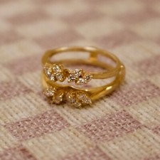 NEW 14K YELLOW GOLD 2/5 CARAT NATURAL MINED DIAMOND RING GUARD size 6.5